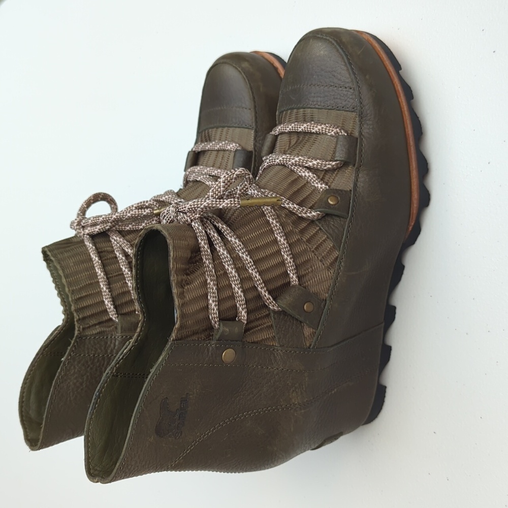 Sorel Sandy Wedge Casual Boot Color Nori 9
